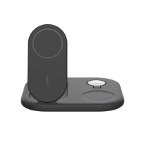 BELKIN Station de recharge sans fil 3-en-1 avec Qi2 (15W) (Noir)