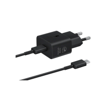 SAMSUNG Pack Chargeur 25W + Câble USB-C (Noir)